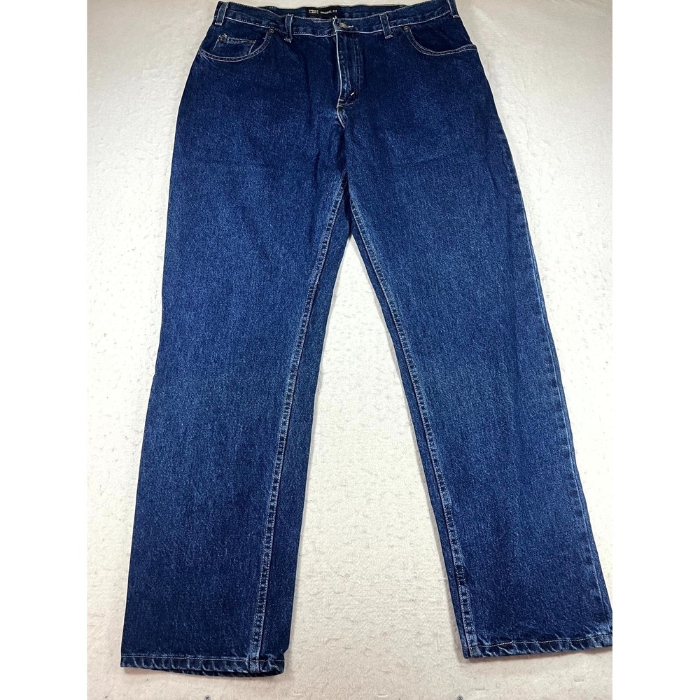Faded Glory Original Fit Jeans Men 38x34 Blue Denim Cotton Mid Rise Straight Leg